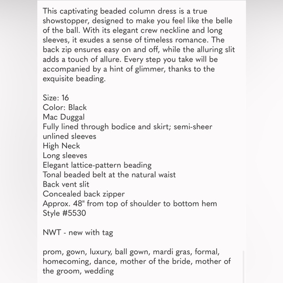 Mac Duggal 5530 Long Sleeve Lattice Beaded Midi Cocktail Dress Size 16 - Picture 8 of 8